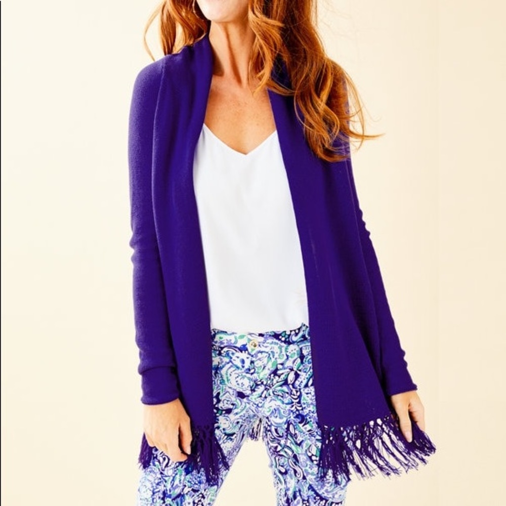 Lilly Pulitzer Tatum Long Fringe Sweater